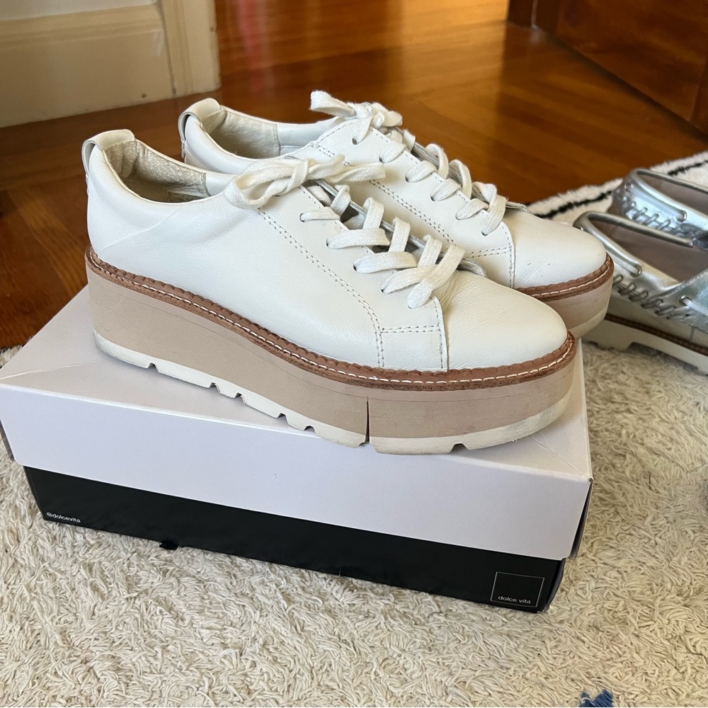 Dolce Vita White Platform Sneakers 8
